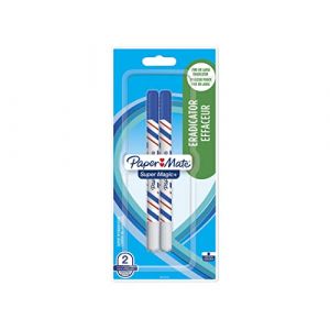 Paper Mate Super Magic+ Effaceur, pointe fine, bleu, lot de 2 (BigWhiteRabbit, neuf)