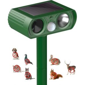 Répulsif Chat Ultrason, Répulsif Chat Exterieur, Répulsif pour Chats Solaire, Répulsif Ultrason Anti Rongeurs avec Détecteur de Mouvement pour Jardin Cour Contre Les Chats Chiens Oiseaux Renards Rats (Life better store, neuf)
