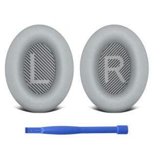 Wanme Coussinets d'oreille pour Bose QuietComfort 35 & Quiet Comfort 35 II Écouteur, Coussinets d'oreille en Cuir Protéiné Souple, Mousse d'isolation Phonique pour Bose QC 35ii/35/25/15 QC2/Ae2, Gris (DgYuanLiYuan, neuf)
