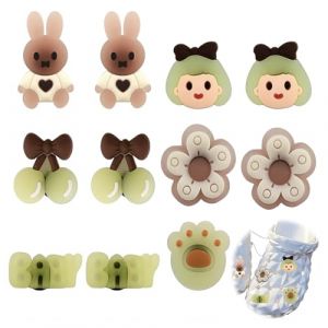WUSJCOF 10 Pièces Décorations de Chaussures Lumineuses, Épingles en PVC, Accessoires de Bricolage, Breloques pour Femme, pour Enfants, Ornements, pour Sabots Fille, Charms et Bijoux Crocs, Pins Crocs (NAROU DUTEN, neuf)