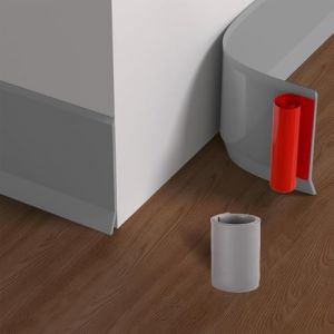 Plinthe souple autocollante en PVC, plinthe autocollante pour cuisine et salle de bain, lisse flexible, plinthe autocollante de finition, largeur 10 cm (Gris, 3M) (QMN-EU, neuf)