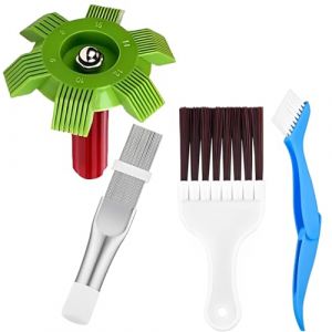 YAFLUG 4 Pièces Kit Nettoyage Climatisation, Peigne De Climatiseur, Brosse De Nettoyage Condenseur De Climatiseur, Peigne À Ailettes De Climatiseur, Acier Inoxydable Pour Nettoyer Le Radiateur(B) (HANDMADE MEMORIES, neuf)