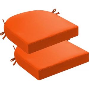DOGACA Lot de 2/4 Galette de Chaise de Jardin et D'extérieur - 5 cm D'épaisseur - Imperméables, avec Attaches - for Mobilier D'extérieur, Coussin de Siège en Forme de U(4,2pcs:40x40x5cm/16x16x2in) (zhejishangmao, neuf)