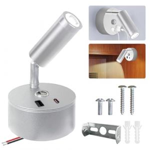 Spot 12V LED Camping Car,Lampe de Chevet Murale,Liseuse Murale avec USBC-Touchez le Panneau de Commande-Applique Liseuse 3 Effets de Lumière,Peut être Tourné,Convient pour Chevet, Camping-Car ou Yacht (HUOHUOHUO, neuf)