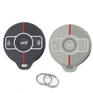 ATFIGII Coque de cl&eacute; de Voiture Compatible avec Mercedes Smart #1 Brabus Smart #3 Smart Fortwo 1 Porte cl&eacute; Coque de cles Silicone Noir+Grau (ATFIGII, neuf)