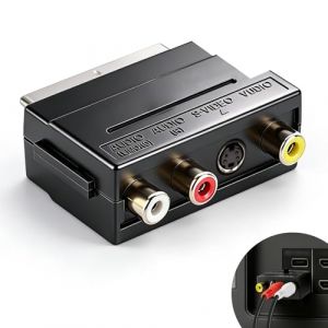 Jetstream Adaptateur P&eacute;ritel vers 3X RCA in Out + S-Video S-VHS, Scart to RCA Adapter, VHS Convertisseur Compatible avec TV, DVD, VHS, Adaptateur SCART/S-VHS/AV etc (shenzhenshiouxinghangmaoyiyouxiangongsi, neuf)