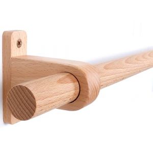 Tringle rideau bois &eacute;cologique en h&ecirc;tre durable, Barre silencieuse pour salons et chambres(220 cm (3 Brackets)) (YangShePeng-shop, neuf)