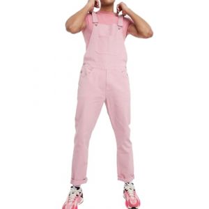 Oanviso Salopette Jeans Jumpsuit Homme Pantalon avec Bretelles Overalls Casual Jumpsuit Coupe Régulière Vintage Streetwear Jumpsuit de Travail été Léger Salopette Denim Combinaison F Rose M (Shopping tide, neuf)