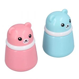 Fdit Ensemble de Bo&icirc;te &agrave; Poussi&egrave;re Vide, Bo&icirc;te &agrave; &eacute;ponge Souple - Poupon pour les Adultes, 2 R&eacute;cipient en Poudre de Carrosse (Bo&icirc;te vide de poudre d'ours) (Xiayixue, neuf)