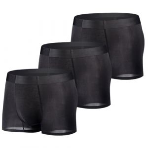 LNFINTDO Lot de 3 Boxer Homme Sexy Doux Soie de Glac&eacute;e Maille Cale&ccedil;on Anti-frottement Respirant sous-v&ecirc;tement Cool Dry Confortale Boxers pour Homme (LNFINTDO CLOTHING, neuf)