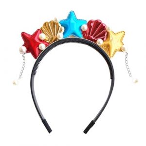 MUCKLILY Bandeau Garçon Fille Thème Océan avec Design Sirène Étoile de Mer et Accessoires Cheveux Fille pour Déguisement Fête Plage (Senike, neuf)