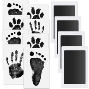 soodyoow 4 Pcs Empreinte Main Pied Bebe, Kit Empreinte Pieds et Mains B&eacute;b&eacute;, Kit Empreinte B&eacute;b&eacute;, Encre Empreinte B&eacute;b&eacute;, Empreinte Chien, Empreinte Chat, Kit pour Empreinte Animaux, Noir (Tokhui, neuf)