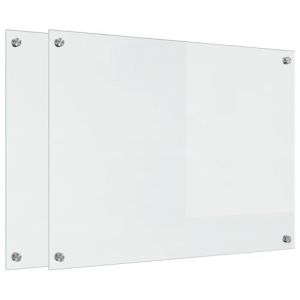 vidaXL Protection de Cuisine Transparent 80 x 60 x 0.8 cm Verre tremp&eacute;, Cr&eacute;ez Un Style Moderne, dosseret en Verre tremp&eacute;, Garde-Splash rectangulaire, prot&egrave;ge Mur pour Cuisiner (vidaXL FR, neuf)