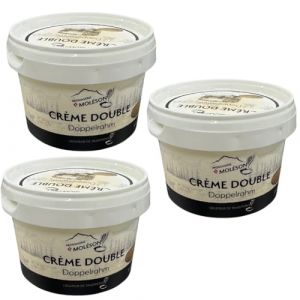 Crème Double de la Gruyère x3 – Crème Suisse Artisanale 51% MG – Texture Onctueuse & Veloutée – Idéale avec Meringues, Fruits & Desserts – Produit Authentique Sans Additifs – 3 Pôts de 200g (Fromagerie du Chateau, neuf)