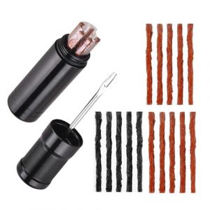 TASSFROO Kit de R&eacute;paration Tubeless, Kit Reparation Meche Bande avec 15 Bandes de Caoutchouc Kit de R&eacute;paration de Pneus Tubeless Crevaison de Pneu de V&eacute;lo Outil Portable pour Une R&eacute;paration Rapide (Zifukeji, neuf)