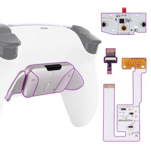 eXtremeRate RISE4 V3 Remap Kit pour ps5 Manette BDM-030/040/050, Coque Arrière Redessinée avec 4 Palette Métal pour ps5 Manette BDM-030/040/050, Palette Métallique (RMB) Version, Blanche Pur (EXR Gaming, neuf)