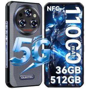 OUKITEL WP35 Pro Telephone Incassable 5G - 36GO（12+24）+512GO Telephone Portable Incassable 11000mAh,6,6 Pouces FHD+, Telephone Portable Android 14,64MP Caméra Primaire,GPS/NFC/OTG/2Ans Garantie,Noir (OUKITEL Store 2025, neuf)