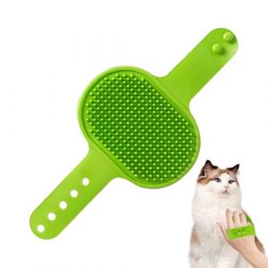 Brosse à chat pour toilettage, brosse de toilettage chat avec sangle, accessoire réglable en silicone pour soins des animaux, utilisation à sec et humide pour la maison, les voyages, les abris et les (wekasd, neuf)