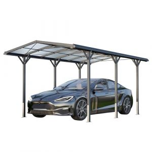 GFP Carport 2,85x5,05m Abri de Voiture en Aluminium Anthracite Abri de Voiture Individuel avec goutti&egrave;re (INTENT24, neuf)