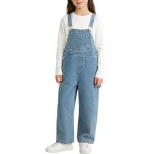 Rolanko Salopette en Jean pour Fille, Combinaison Salopette en Jean avec Sangle R&eacute;glable pour Enfants, Blue Pocket, Taille: 150 (rolanko, neuf)