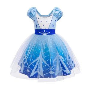Lito Angels Robe Princesse Elsa en Tulle pour B&eacute;b&eacute; Fille Bleu pour Deguisement Anniversaire F&ecirc;te de No&euml;l Carnaval 3-6 Mois Taille 68 (Lito Angels FR, neuf)