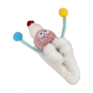 Adorkable Pince à cheveux en fourrure colorée en forme de clown (Yanhonin, neuf)