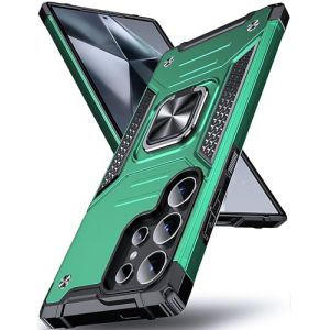 DASFOND Coque pour Samsung S24 Ultra, Housse de Protection Antichoc de Qualit&eacute; Militaire, Etui avec Anneau M&eacute;tallique Am&eacute;lior&eacute;e [Support Magn&eacute;tique], Compatible avec S24 Ultra, Vert Fonc&eacute; (RXCFY, neuf)