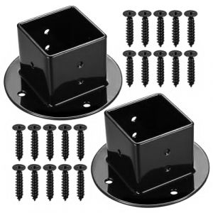 Support de Poteau, 2 Supports à Visser, Base de Poteau de Terrasse 50x50mm, Supports de Poteau pour Poteaux à Section Carrée, Boîtes aux Lettres, Balustrades, Plancher en Bois, Support de Poteau (ShenZhenWenChangXiMaoYiYouXianGongSi, neuf)