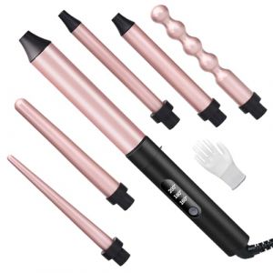 Unipampa Fer à friser, Fer à Boucler 6 en 1, 9-32mm Kit Boucleur a Cheveux, Fer à ondes en céramique avec Gant, Température Réglable, Chauffage rapide PTC, Céramique Fer à Friser (IGALA MARKET S.R.L., neuf)
