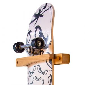 Tapeera Lot de 1 support mural en bois pour planche de skateboard &ndash; Accessoires d'affichage de skateboard &ndash; &Eacute;tag&egrave;re murale verticale pour skateboard &ndash; &Eacute;tag&egrave;re murale pour skateboard (Player One Plus, neuf)