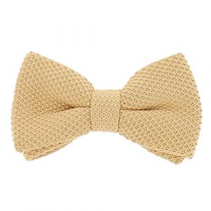 Noeud Papillon Tricot Jaune - Noeud Papillon Homme en Maille 11cm x 6cm - Pr&eacute;nou&eacute;, Tour de cou R&eacute;glable, Fermeture par crochet m&eacute;tal - Th&egrave;me Soir&eacute;e, Mariage Boheme Chic (cravateSlim FR, neuf)