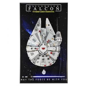 Cadre d'affichage Mural pour Lego Star Wars Faucon Millenium Jeu de Construction 75257, pour Lego Les Amateurs, Taille : 75x45 cm (WETCEAOM Official, neuf)