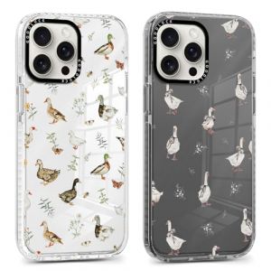 Saqmkil 2 Pi&egrave;ces Coque pour iPhone 16 Pro Max, &Eacute;tui de Protection avec Aesthetic Design Animaux Motif, Silicone Transparente Femme Fille Housse Etui Bumper Cover pour iPhone 16 Pro Max 6,9'' - Canard (HEILALA VANILLA, neuf)