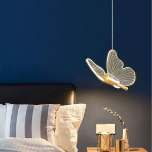 LIGKIN Suspension LED 6W Papillon Cr&eacute;atif Lustre Plafonnier Scandinave 3000K Lumi&egrave;re Chaude &Eacute;clairage de Plafond LED Acrylique Luminaire Plafonnier pour Chambre D'enfant Salon Salle &agrave; manger (LigKin Light, neuf)