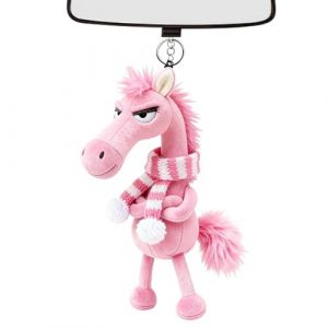 Porte-cl&eacute;s en peluche, porte-cl&eacute;s doux, pendentif cheval, accessoire en peluche avec anneau en m&eacute;tal, bijou de sac avec crochet durable, accessoire cl&eacute; pour adolescents, mari, fils, fille, (ChunMeiMart, neuf)