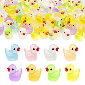 Yeefunjoy 100 Pièces Mini Canard en Résine, Couleurs Canards Lumineux Canard en Plastique, Mini Figurines de Canards pour Aquarium Jardin Maison de Poupée Paysage Artisanat Décorations en Pot DIY (OÜ MarkGGx, neuf)