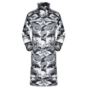 Coutyuyi Homme Veste de pluie imperm&eacute;able &agrave; long manteau de pluie pour capuche r&eacute;utilisable V&ecirc;tements de pluie l&eacute;gers r&eacute;fl&eacute;chissants（Camouflage Blanc Gris,XXL） (Coutyuyi outdoor, neuf)