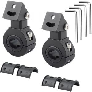 DAOKAI Kit de montage pour moto 18-32mm, support de montage horizontal pour barre d'éclairage, support ajustable pour phare antibrouillard, support universel pour projecteur - 2set (DAOKAI EU, neuf)
