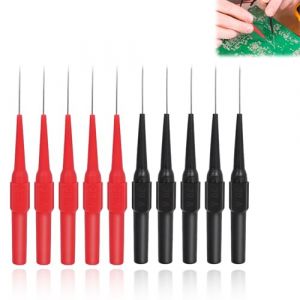 Pack de 10 Sondes de Test Multim&egrave;tre 0,7mm, Pointe de Touche Professionnelles avec &Eacute;tui de Protection Rouge et Noir, Acier Inoxydable Pour &Eacute;lectricit&eacute; Automobile DIY Connecteur 4mm, Durable et Pr&eacute;cis (jueshengshangmaoyouxiangongsi, neuf)