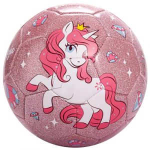 U&C Planet Ballon de Football Taille 3 pour Tout-Petits - Licorne - avec Pompe - &Acirc;ge : 3 &agrave; 8 Ans - pour Le Sport en Plein air - Petit Ballon de Football pour Enfants (Licorne Rose paillet&eacute;e) (U&C Planet, neuf)