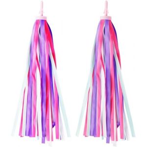 EKKONG Ruban Velo Enfant 1 Paire Enfants Poignee V&eacute;lo Banderole Rubans Couleur Decoratif Scooter Accessoires Adapt&eacute;s aux V&eacute;los, Scooters et Tricycles pour Enfants (Violet-Rose) (Aermeng, neuf)