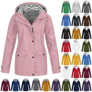 FGUUTYM Veste de pluie pour femme - Imperm&eacute;able et respirante - Avec capuche - Coupe-vent - L&eacute;ger - Coupe-vent - Pour femme - Veste de pluie de v&eacute;lo - Grandes tailles - Trench, Vert. 1, XXL (KKpaki, neuf)