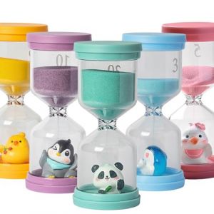 Set de 5 sabliers colorés avec différents Animaux, Ensemble de sabliers colorés pour Enfants 3/5/10/15/30 Minutes, minuteur visuel pour Enfants, minuteur pour la Vie des Enfants, pour l'apprentissage (HanShengChang, neuf)
