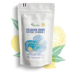 Collagène marin poudre type 1-3 & Vitamine C | Goût menthe citron | Anti-âge & anti rides | 150g | Cure 1 mois | Fabriqué en France | Valebio (Valebio, neuf)