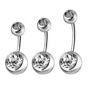 NJCXOLA Piercing Nombril 14G 10/12/14mm Acier Chirurgical CZ Perle Diamant Piercing Nombril Piercing Bijoux pour Femmes Hommes (CELTIC MANUFACTURING, neuf)