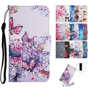 Everainy Coque Compatible pour iPhone 6 Plus/iPhone 6s Plus &Eacute;tui Silicone Clapet a Rabat avec Support PU Cuir Case Cover Motif Housse Bumper Kickstand Antichoc Magnetique Portefeuille (Papillon) (Everainy-EU, neuf)