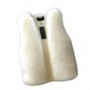 Proumhang Gilet Femme d'Automne-Hiver,Veste Sans Manches en Fausse Fourrure &Eacute;paisse,Couleur Unie,Chaud et Mode,Manteau L&eacute;ger pour Sorties Blanc M (labellevie_NO1, neuf)