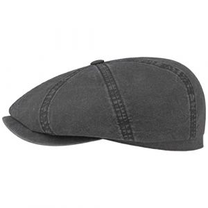 Stetson Casquette Hatteras Classic Cotton Femme/Homme - en Coton d'été avec visière Printemps-été Été - L (58-59 cm) Noir (Chapeaushop, neuf)