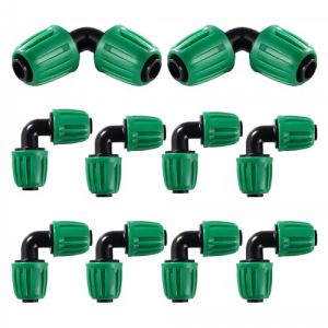 VooGenzek 10 Pi&egrave;ces16mm Raccords D'irrigation Goutte &agrave; Goutte, Adaptateur Coude D'Irrigation Goutte, Raccords D'irrigation Coud&eacute;s, Connecteur de Tuyau D'irrigation, pour Jardin, Pelouse (Vert) (VooGenzek, neuf)