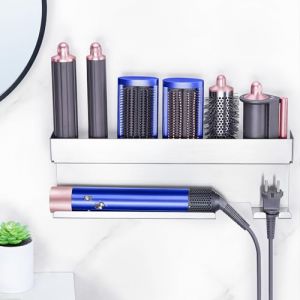 XILIMEN Support S&egrave;che Cheveux, Support Fer a Lisser, Porte Seche Cheveux Mural, Accroche Seche Cheveux sans Percage, Support Lisseur Rangement Seche Cheveux pour Styler Accessories, Argent&eacute; (SunyaTech, neuf)